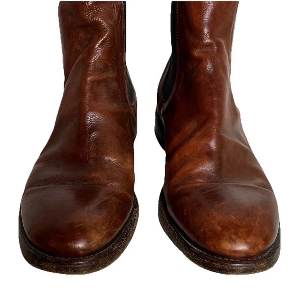 Frye Men's 9.5M‎ Brown Cognac Chelsea Boot Made In Italy